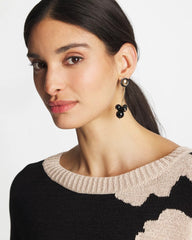 Chico's Jewelry Linear Black Bead Cluster Earrings