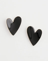 Chico's Jewelry Black Heart Earrings