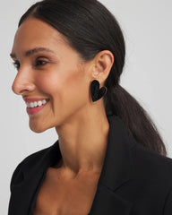 Chico's Jewelry Black Heart Earrings