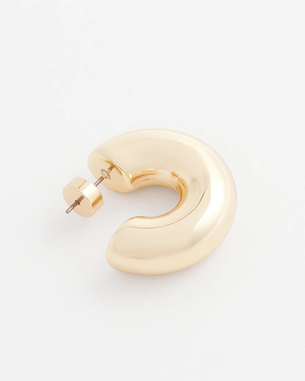Chico's Jewelry Gold Puff Hoop Earrings