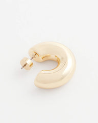 Chico's Jewelry Gold Puff Hoop Earrings