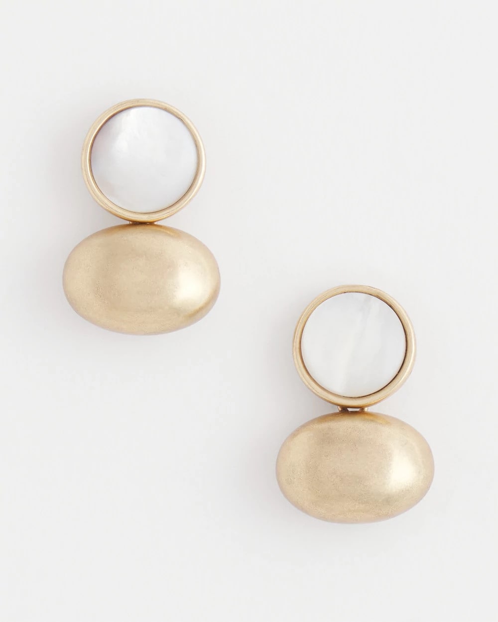 Chico's Jewelry White & Gold Mini Stud Earrings