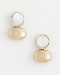 Chico's Jewelry White & Gold Mini Stud Earrings