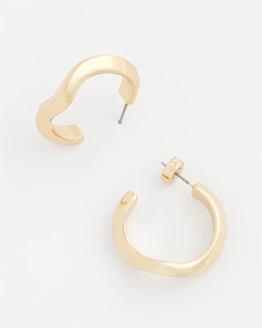 Chico's Jewelry Gold Wavy Hoop Earrings