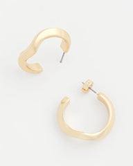Chico's Jewelry Gold Wavy Hoop Earrings