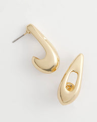 Chico's Jewelry Gold Puff Hoop Earrings