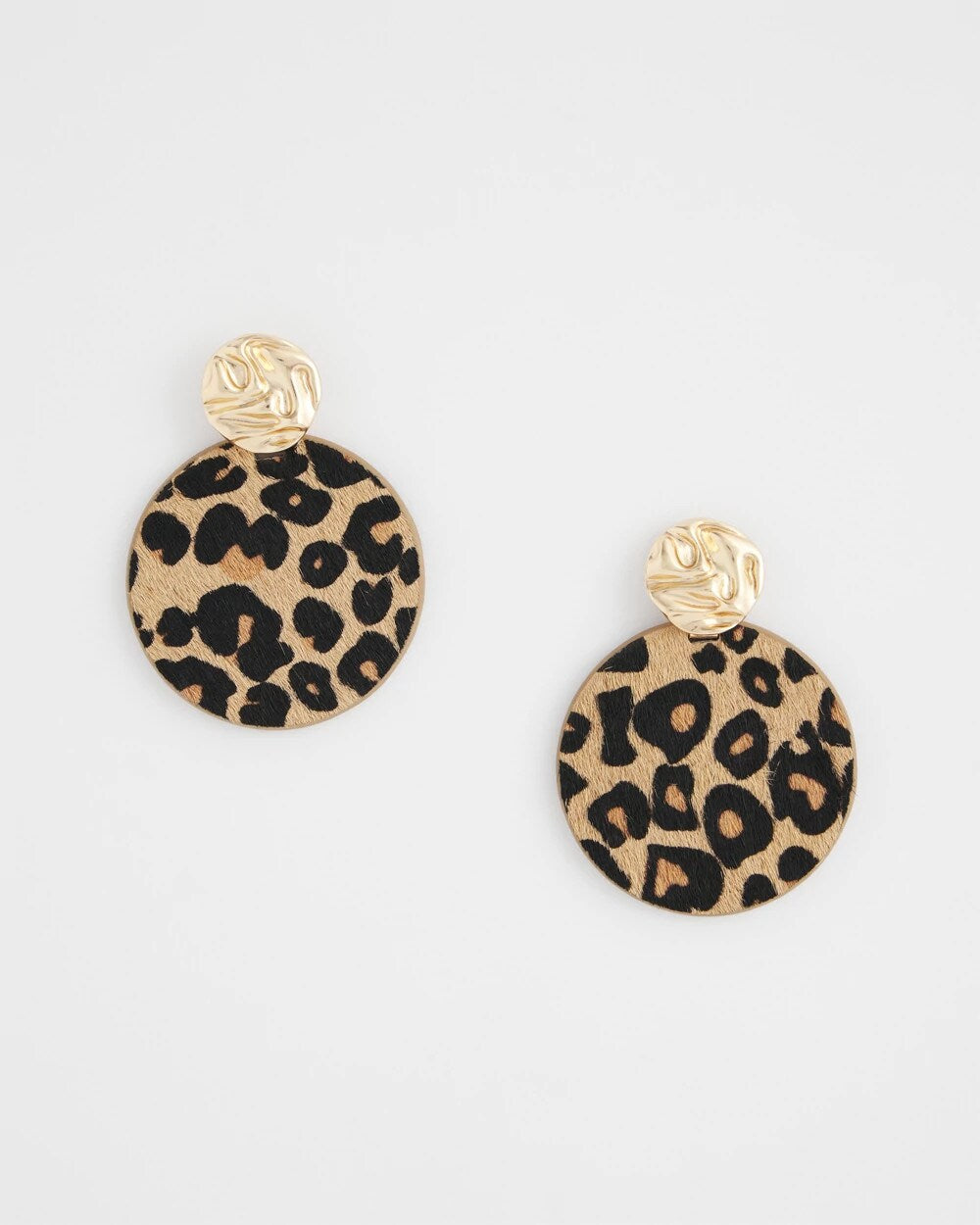 Chico's Jewelry Round Haircalf Earrings