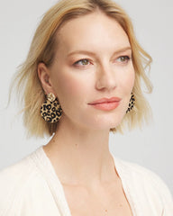 Chico's Jewelry Round Haircalf Earrings