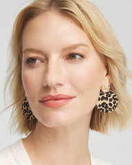 Chico's Jewelry Round Haircalf Earrings