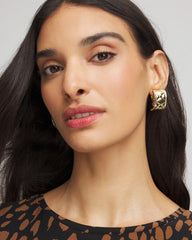 Chico's Jewelry Black & Gold Quilted  Clip on Earrings