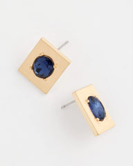 Chico's Jewelry Blue & Gold Stud Earrings