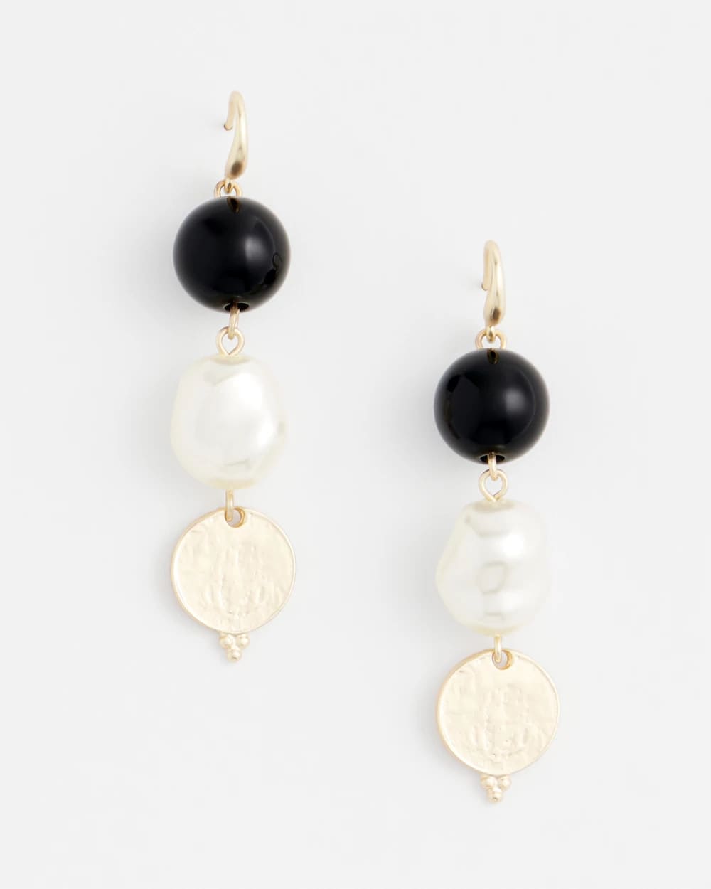 Chico's Jewelry Linear Gold Pearl Earrings