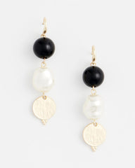 Chico's Jewelry Linear Gold Pearl Earrings