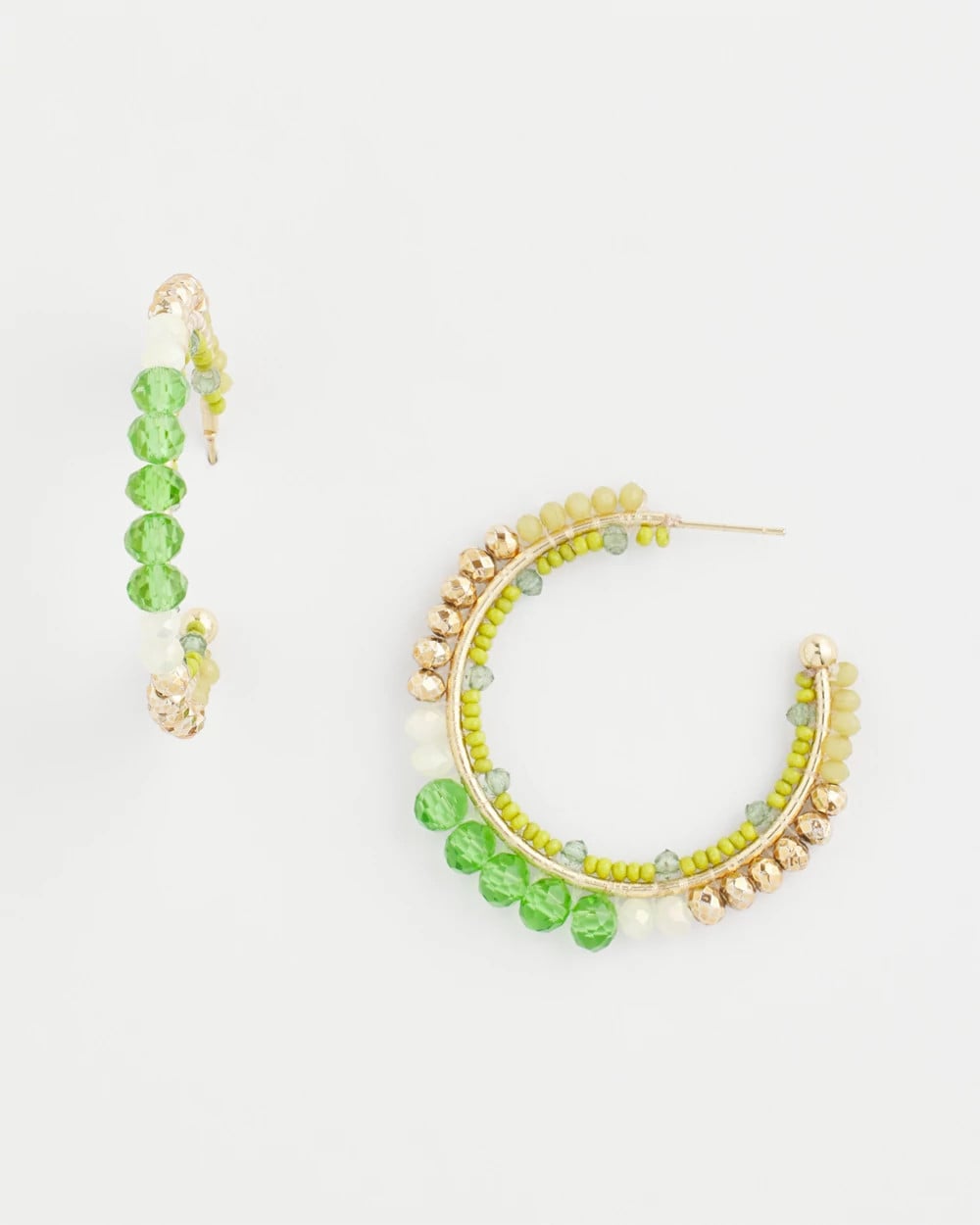 Chico's Jewelry No Droop® Beaded Hoop Earrings