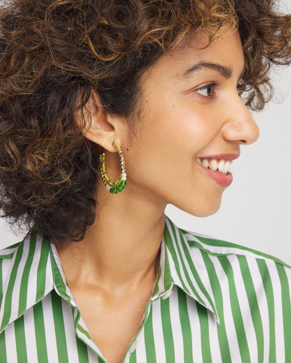 Chico's Jewelry No Droop® Beaded Hoop Earrings