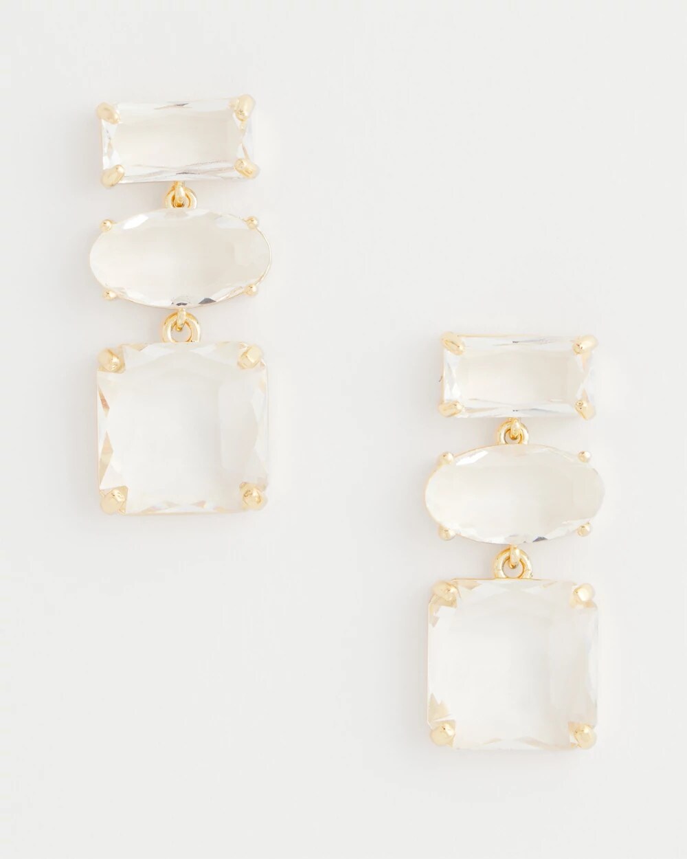Chico's Jewelry Neutral Faceted Drop Earrings