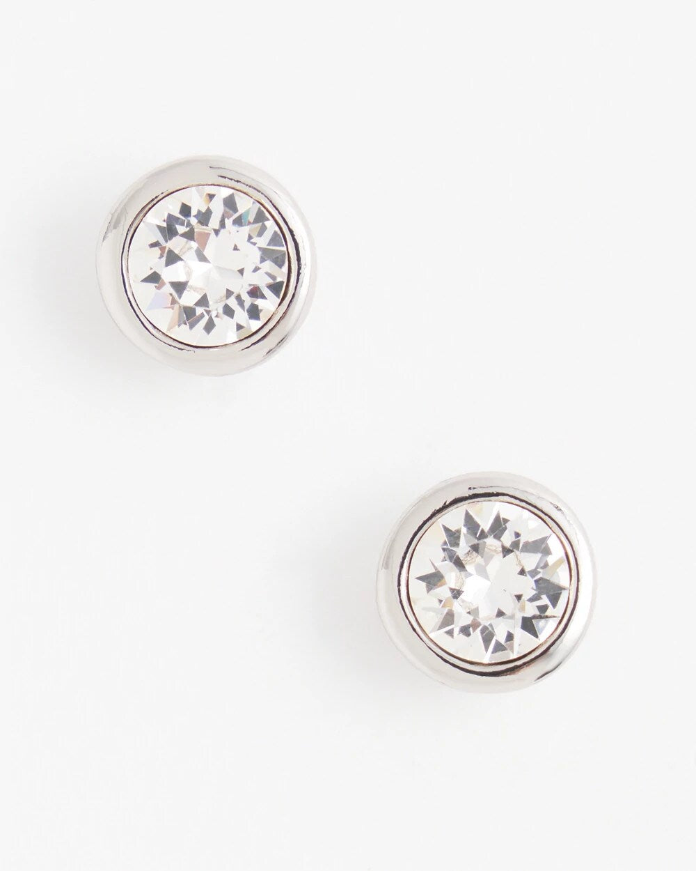Chico's Jewelry Silver Tone Crystal Stud Earrings