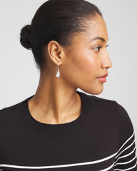 Chico's Jewelry No Droop™ Silver Tone Teardrop Threader Earrings