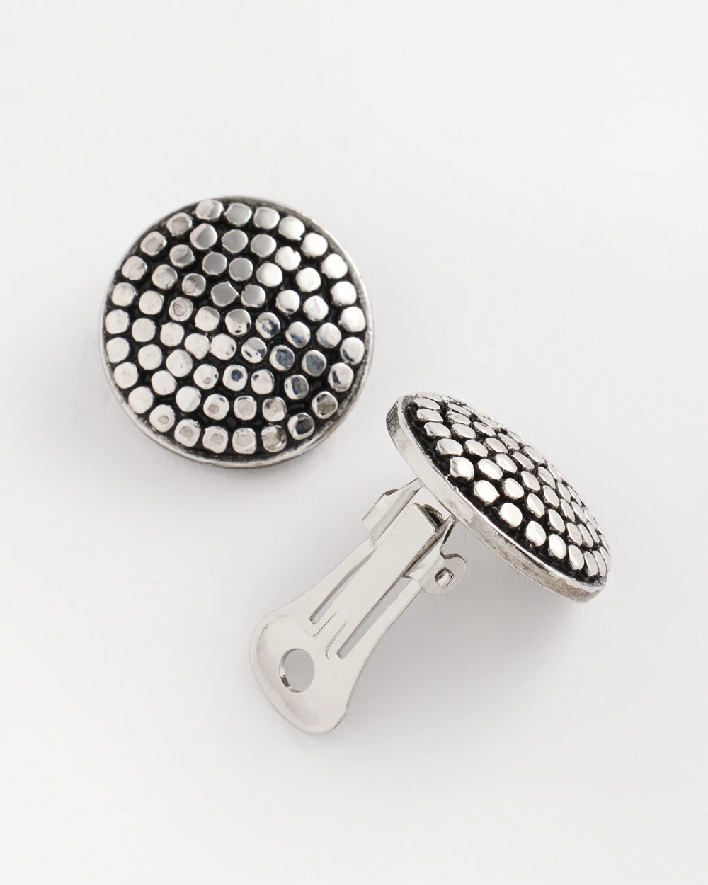 Chico's Jewelry No Droop® Round Silvertone Stud Earrings