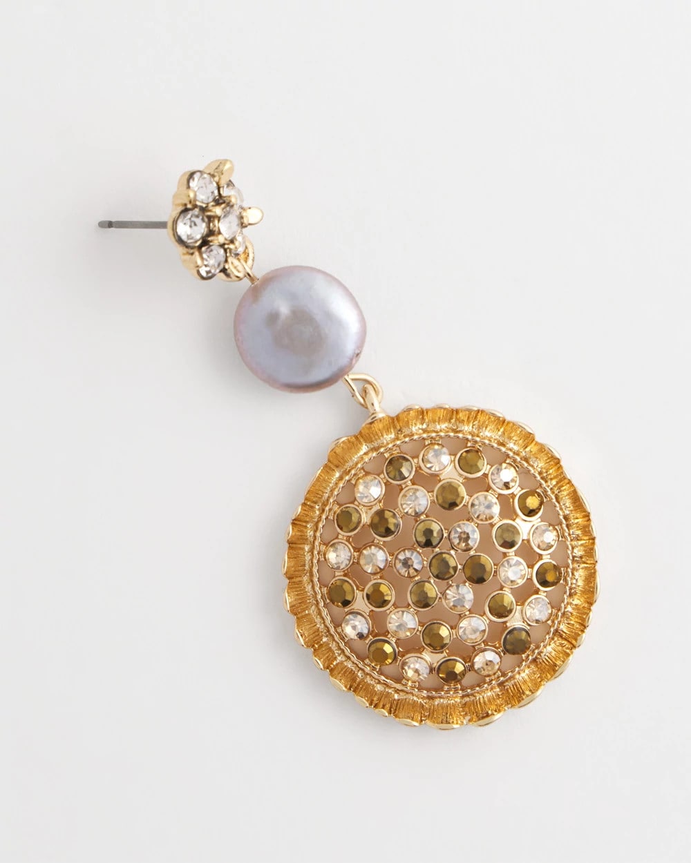 Chico's Jewelry Gold Medallion Drop Earrings