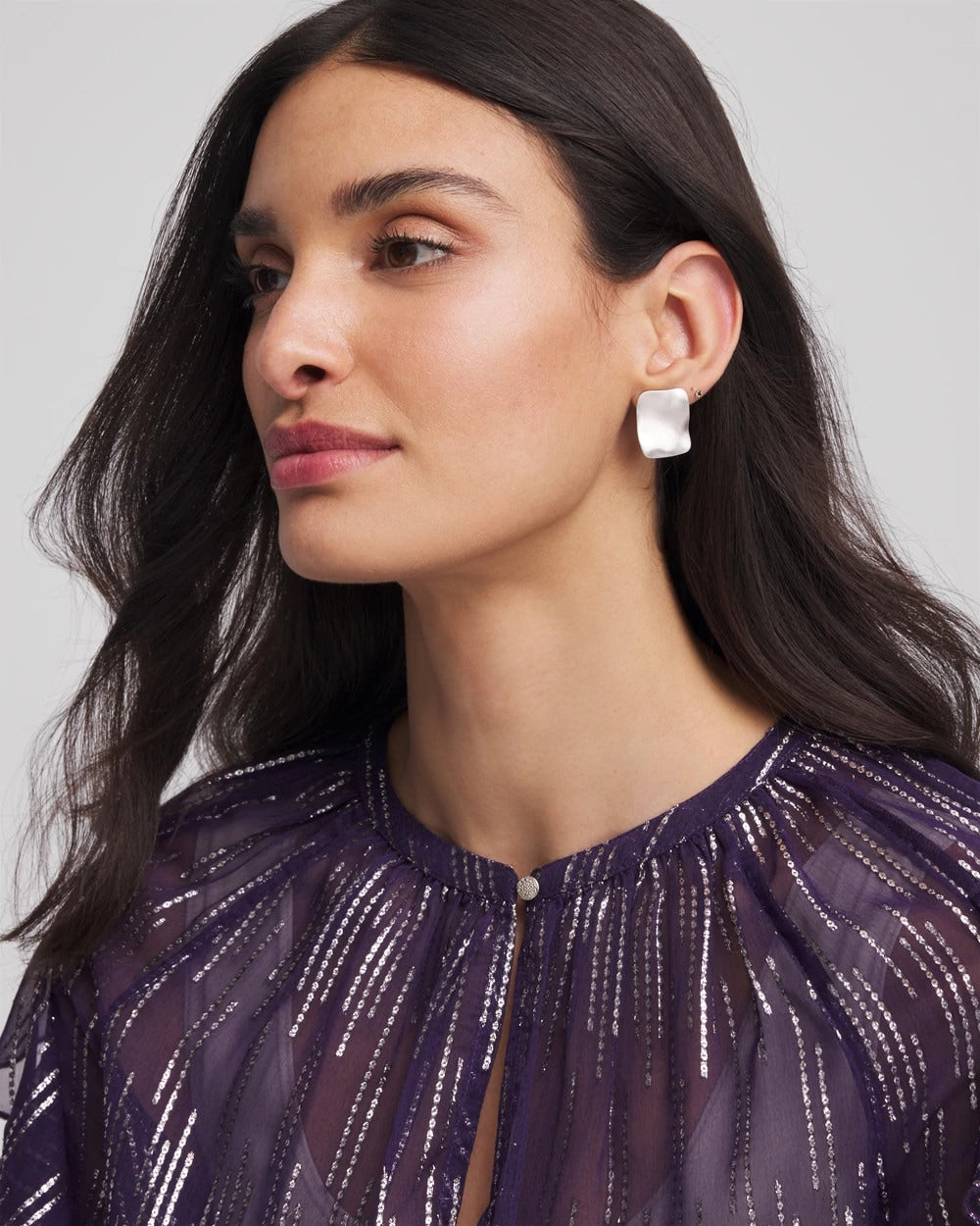 Chico's Jewelry Square Oversized Stud Earrings