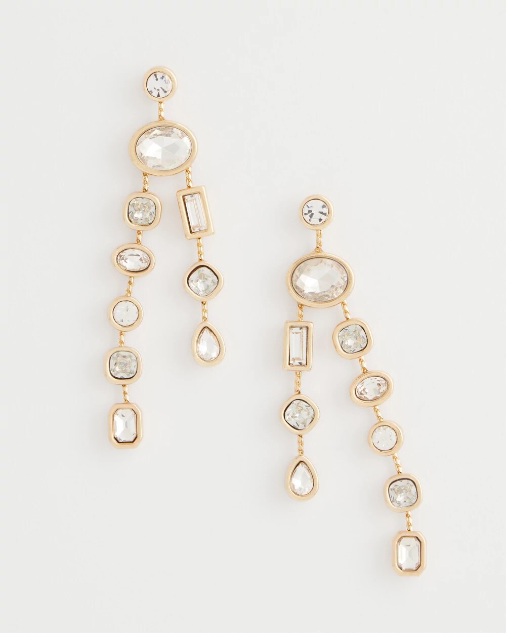 Chico's Jewelry Bezel Set Linear Goldtone Earrings