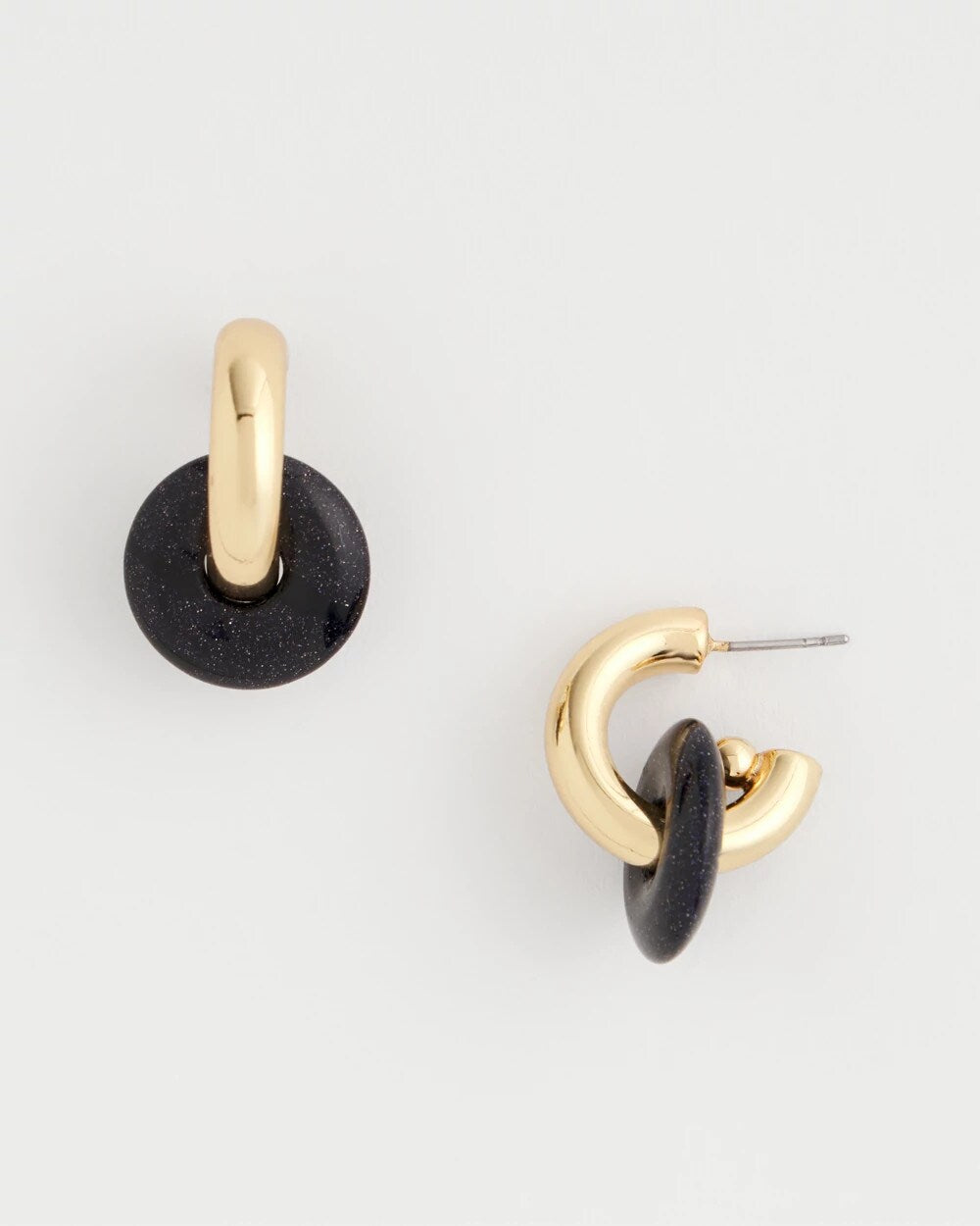 Chico's Jewelry Sparkle Blue Disc Hoop Earrings
