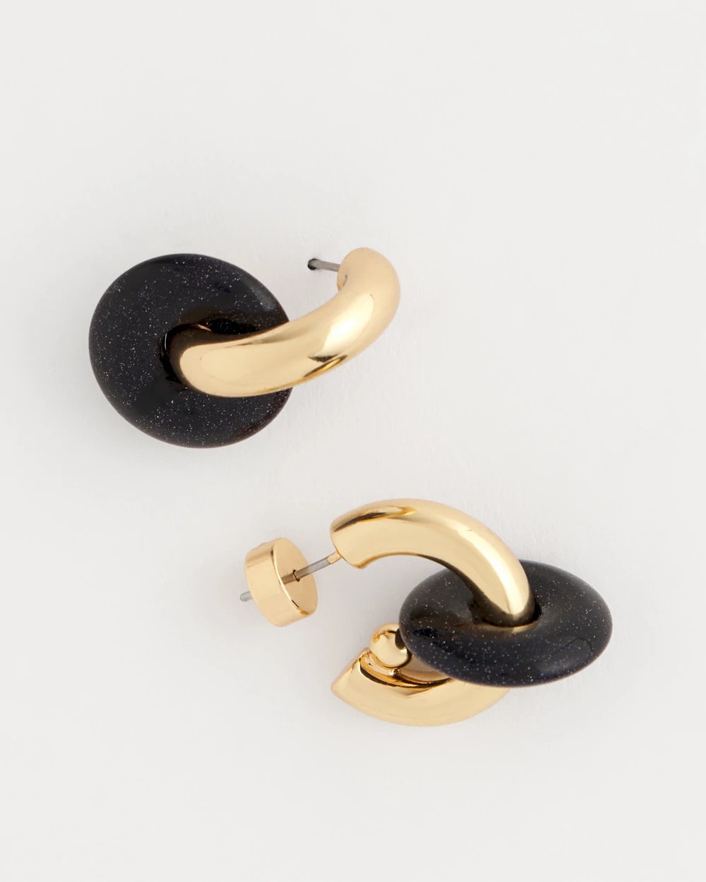 Chico's Jewelry Sparkle Blue Disc Hoop Earrings