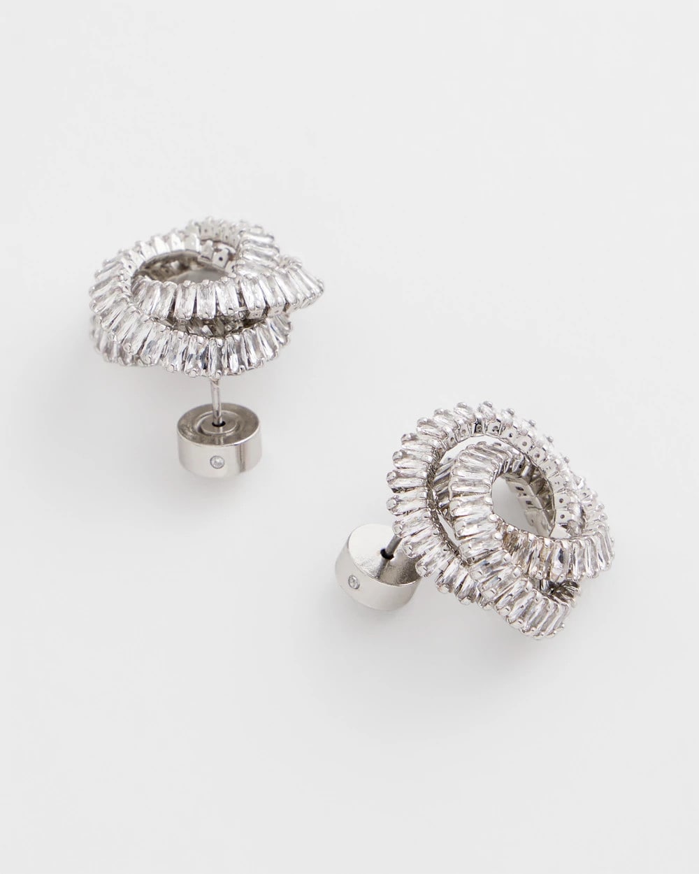 Chico's Jewelry Silvertone Twisted Stud Earrings
