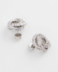 Chico's Jewelry Silvertone Twisted Stud Earrings