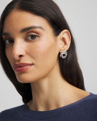Chico's Jewelry Silvertone Twisted Stud Earrings