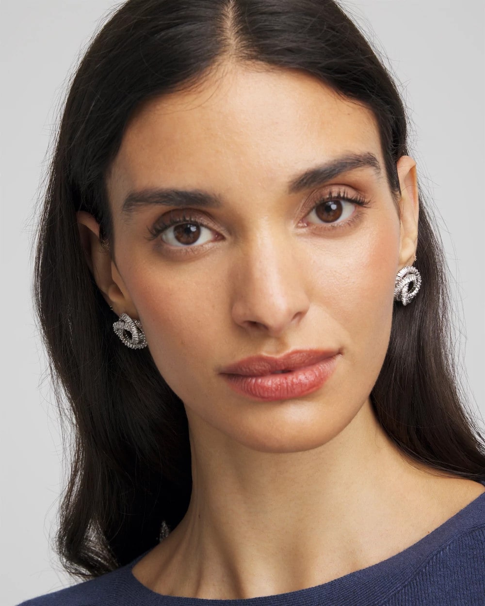Chico's Jewelry Silvertone Twisted Stud Earrings