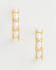 Chico's Jewelry No Droop® Faux Pearl Hoop Earrings