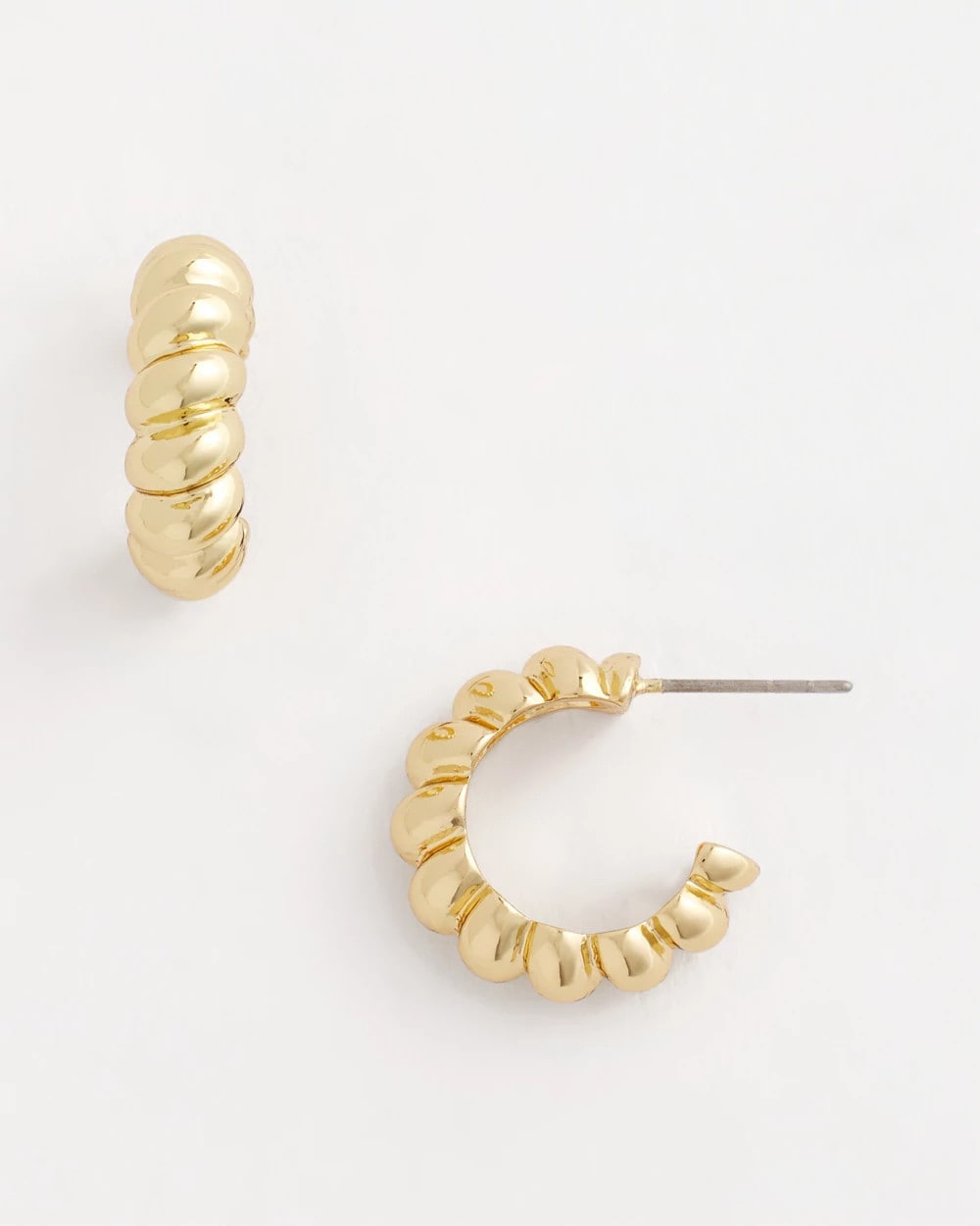 Chico's Jewelry No Droop® Goldtone Twisted Hoop Earrings