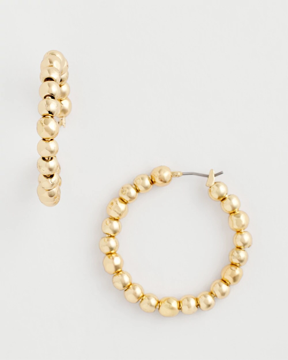 Chico's Jewelry No Droop® Golden Beaded Hoop Earrings