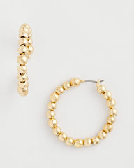 Chico's Jewelry No Droop® Golden Beaded Hoop Earrings