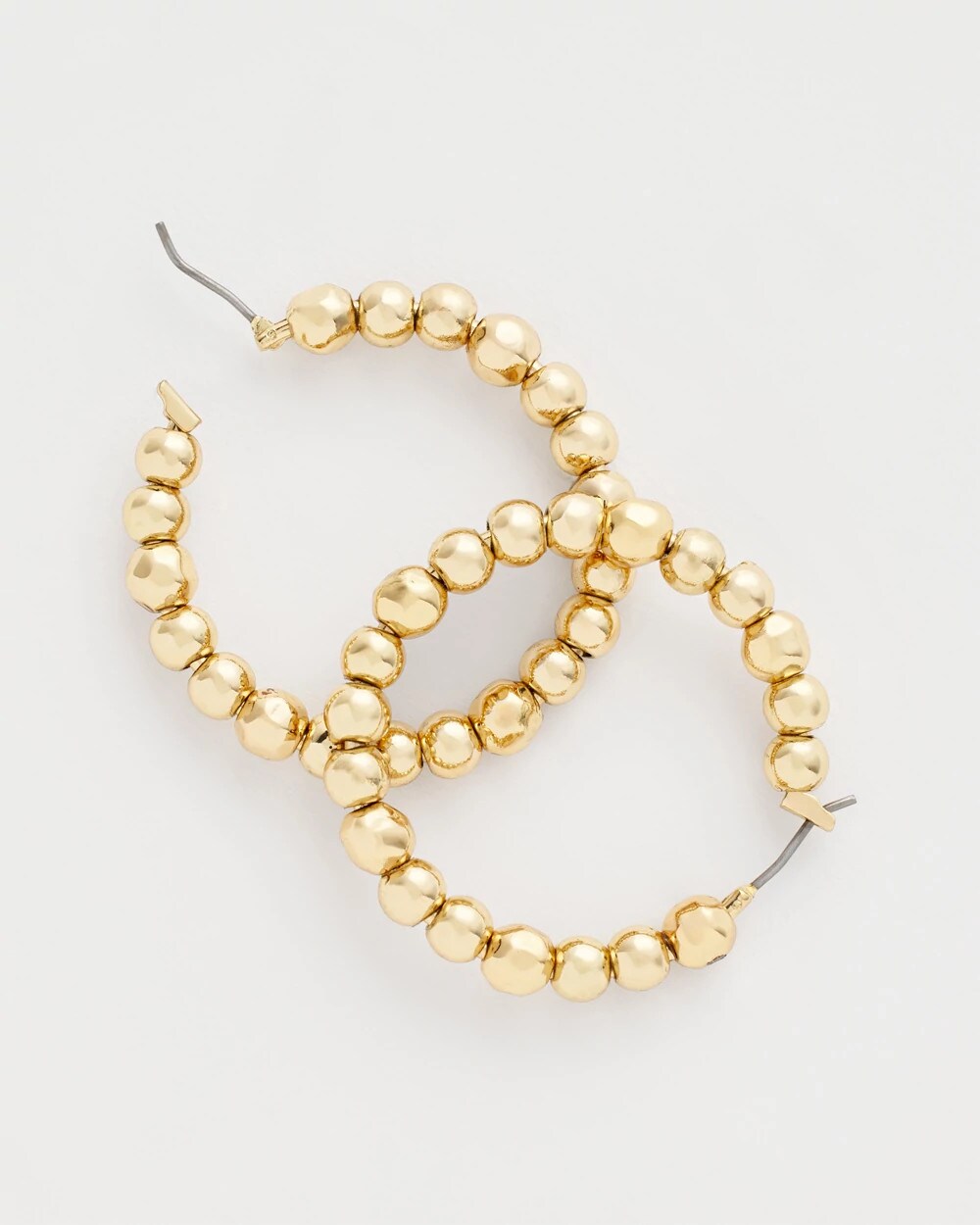 Chico's Jewelry No Droop® Golden Beaded Hoop Earrings
