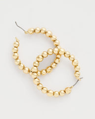 Chico's Jewelry No Droop® Golden Beaded Hoop Earrings