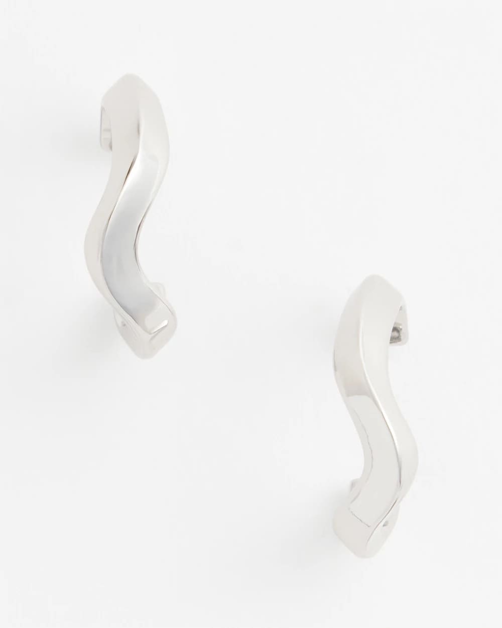 Chico's Jewelry Silver Wavy Hoop Earrings