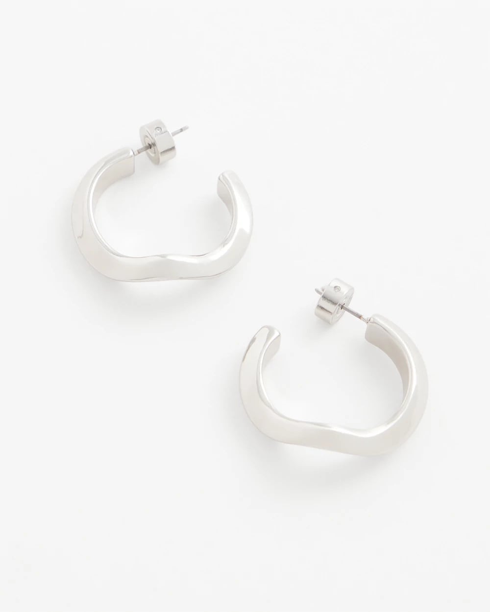 Chico's Jewelry Silver Wavy Hoop Earrings