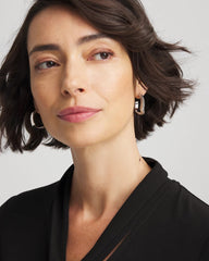 Chico's Jewelry Silver Wavy Hoop Earrings