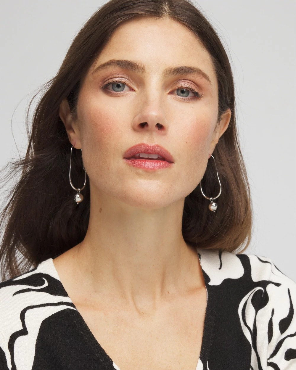 Chico's Jewelry Silver Bead Threader Earrings