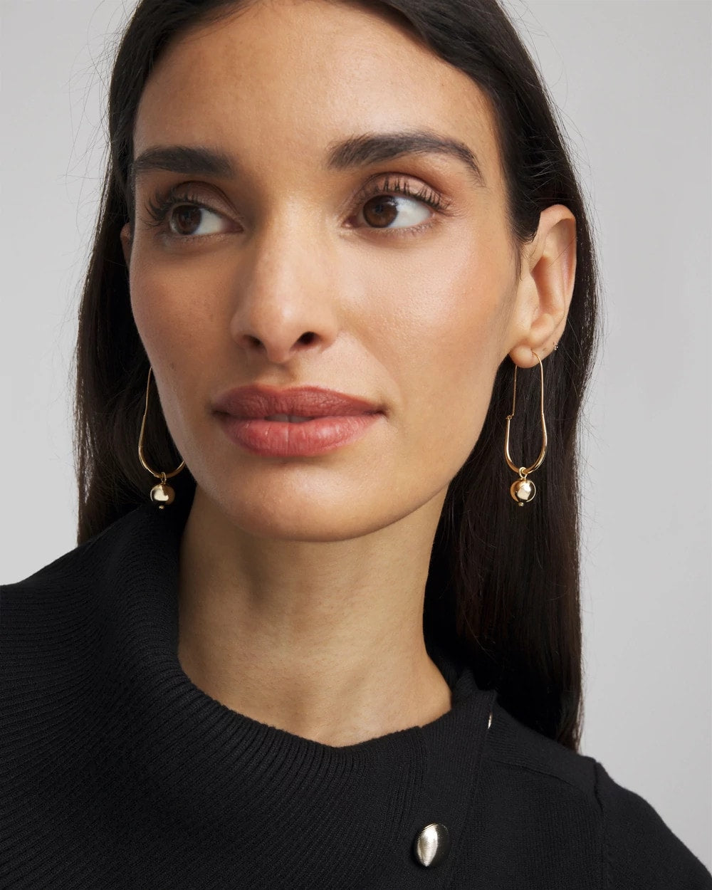 Chico's Jewelry Gold Bead Threader Earrings
