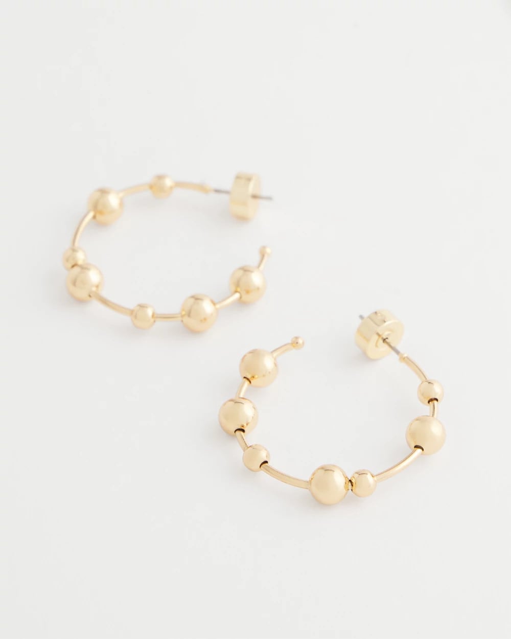 Chico's Jewelry Goldtone Beaded Hoop Earrings