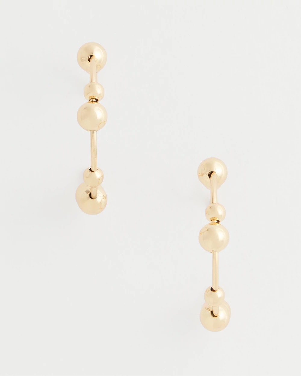 Chico's Jewelry Goldtone Beaded Hoop Earrings