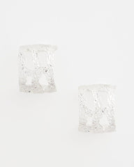 Chico's Jewelry No Droop® Cutout Silvertone Hoop Earrings