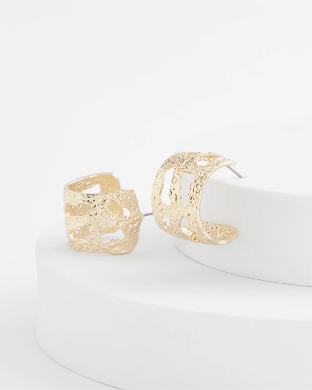 Chico's Jewelry No Droop® Cutout Goldtone Hoop Earrings