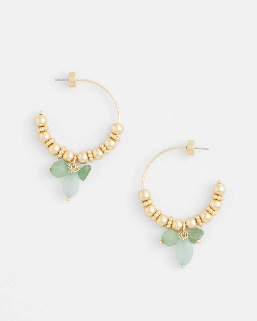 Chico's Jewelry No Droop® Gem Beaded Hoop Earrings