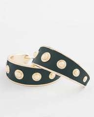 Chico's Jewelry No Droop® Green & Gold Hoop Earrings