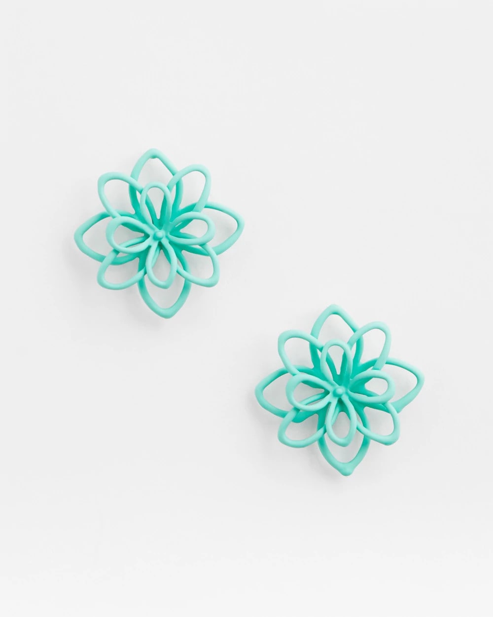 Chico's Jewelry No Droop™ Teal  Flower Stud Earrings